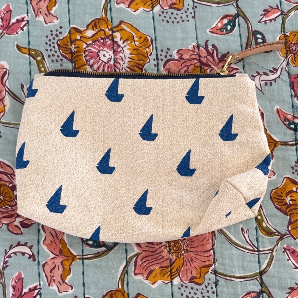 Erin Flett Laura Pouch - Blue Sailboats